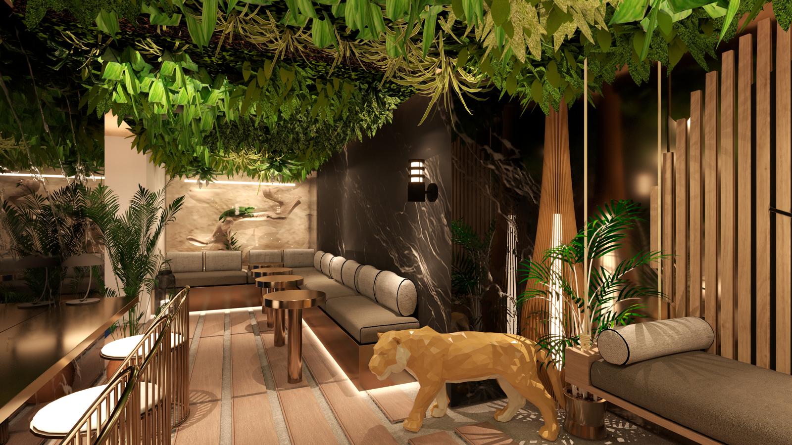 Circus — lounge sous la végétation
